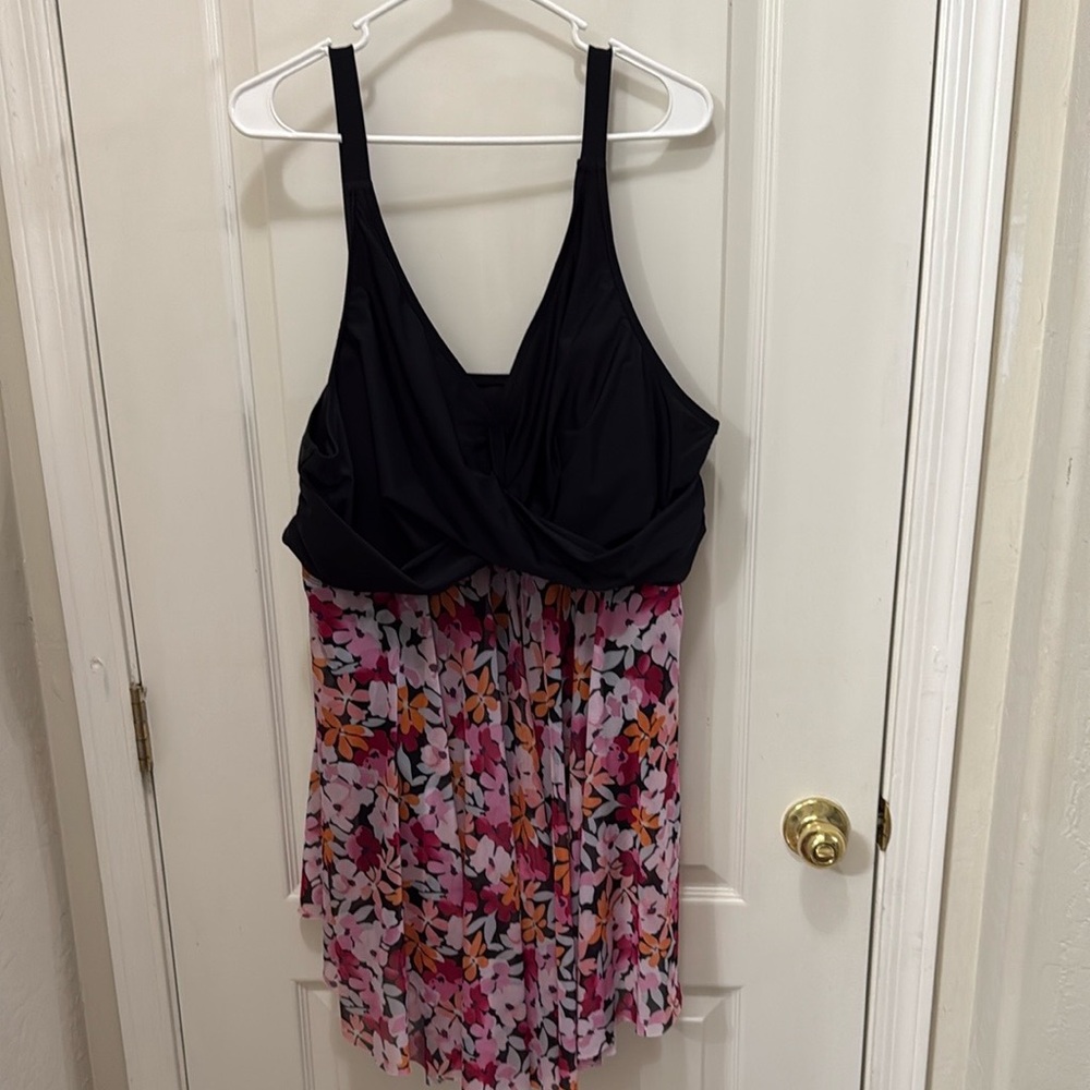 BloomChic Black Top Floral One-Piece Swimsuit